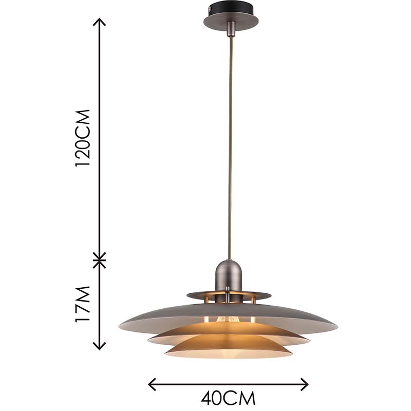 Luz redonda nórdica atraente lustre Louvre pendente altura ajustável lata E27