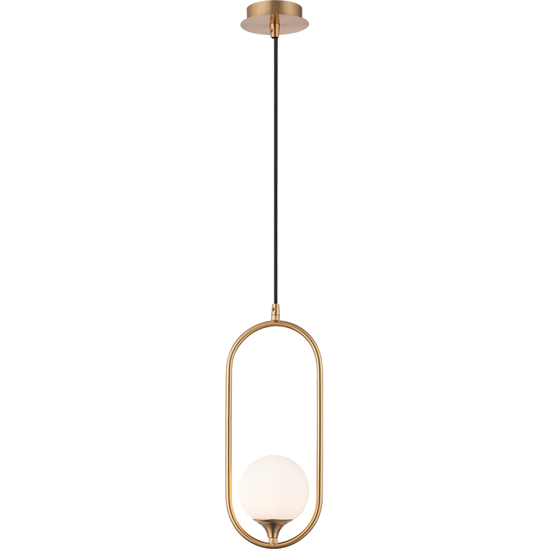 Luminária pingente com design de pirulito elegante com anel de ferro oval G9