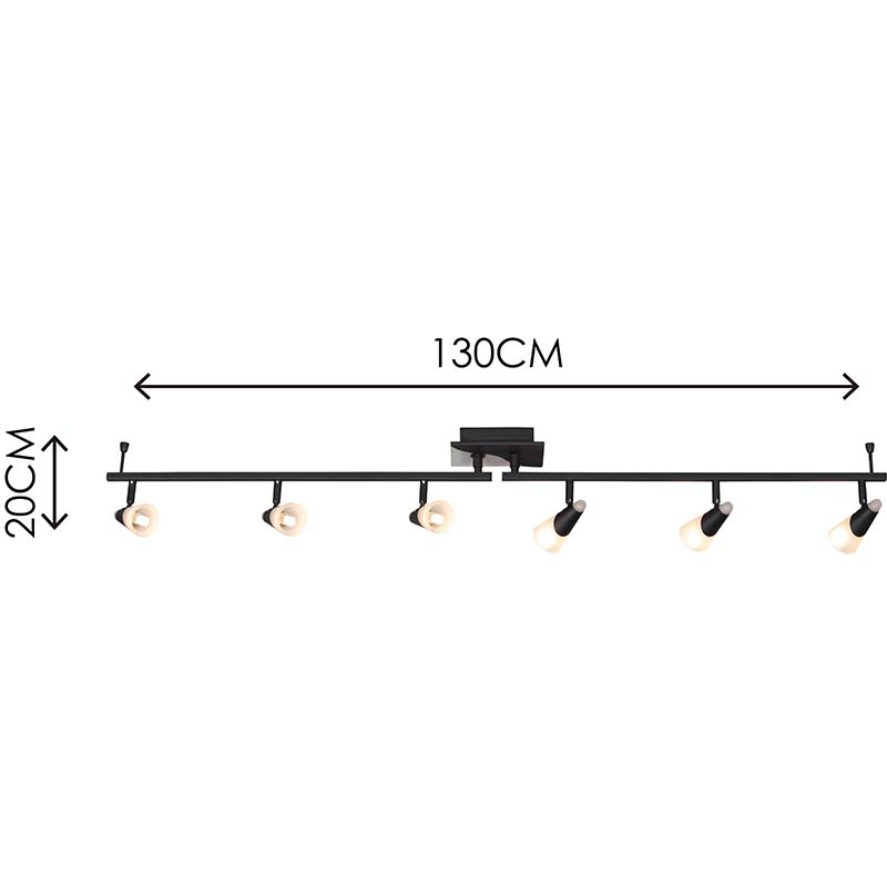 Luminária de teto simples e moderna luminária de teto decorativa 6lys Sandy Black com vidro fosco G9