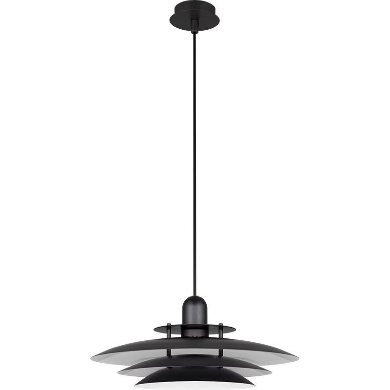 Nordic Round Light Atraente Lustre Louvre Pendente Luz Altura Ajustável Preto Mate interior Branco E27