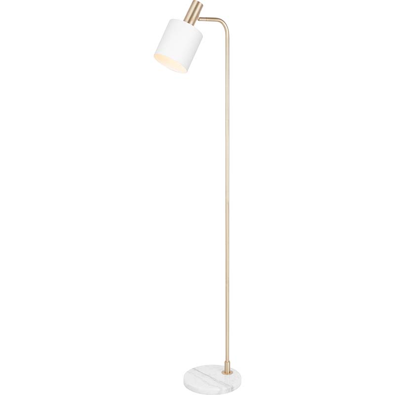 Luminária de chão com design nórdico autêntico elegante para leitura em branco fosco E27