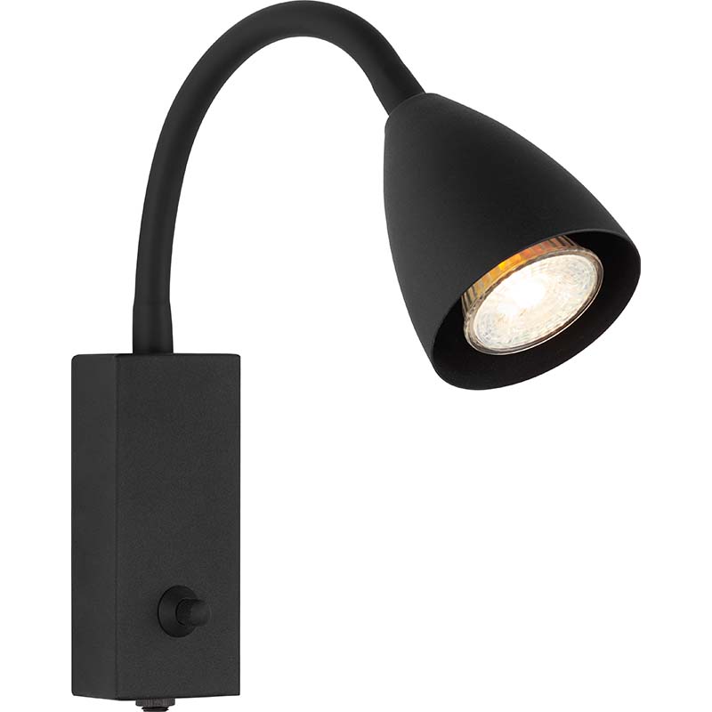 Foco de parede moderno nórdico luz decorativa para casa com braço flexível areia preto GU10 dim