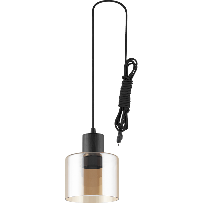 Modren luz simples atraente lustre decorativo vidro âmbar ajustável pingente de luz E27 Dim