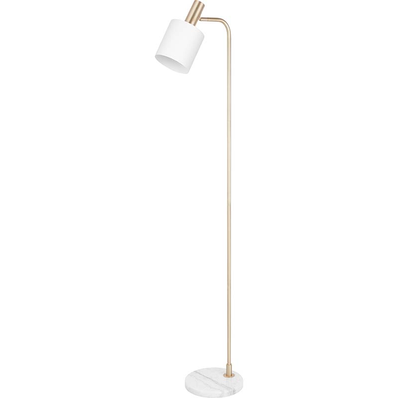 Luminária de chão com design nórdico autêntico elegante para leitura em branco fosco E27