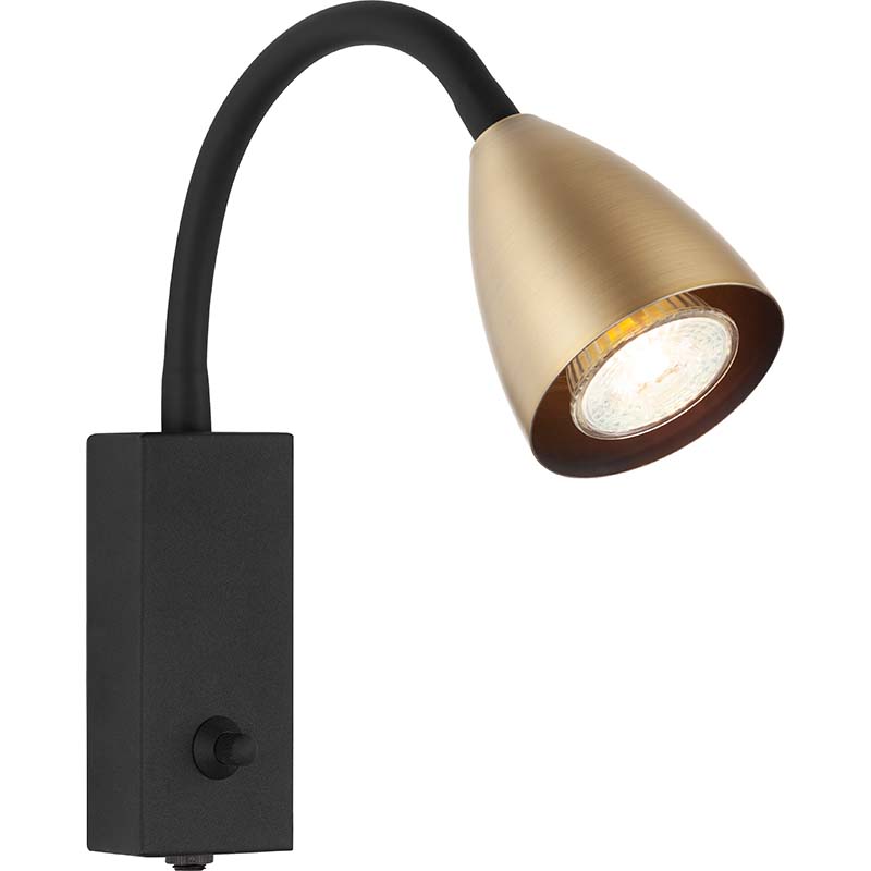 Foco de parede moderno nórdico luz decorativa para casa com braço flexível areia preto GU10 dim