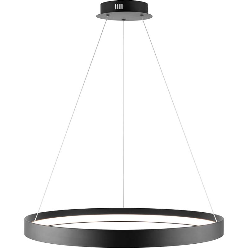 Lâmpada pendente LED Taklampe Sandy preta moderna com diâmetro de 61,5 cm DIM com controle remoto RF