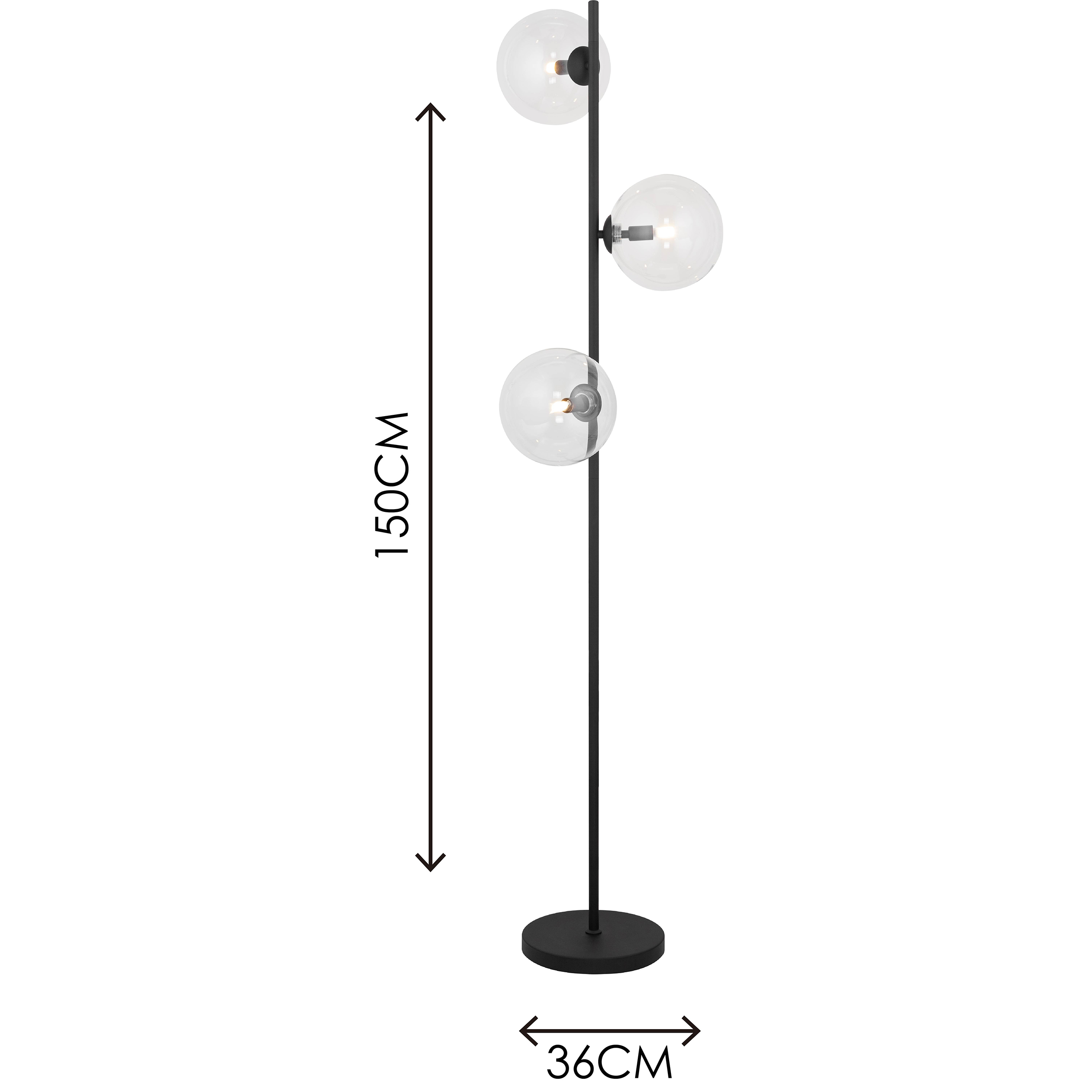 Luminária de chão de vidro transparente com design nórdico elegante elegante 3lys G9 Dim