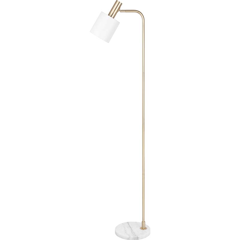 Luminária de chão com design nórdico autêntico elegante para leitura em branco fosco E27