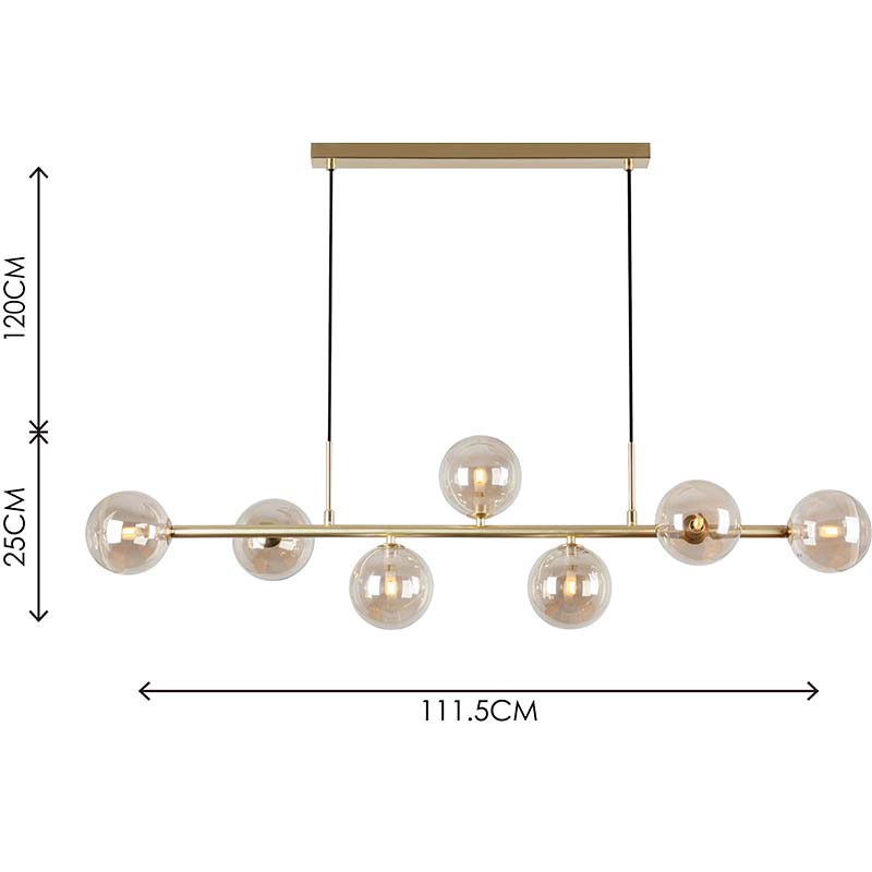 Luminária pendurada com design autêntico nórdico, luminária pendente decorativa ajustável 7lys latão fosco e vidro âmbar G9