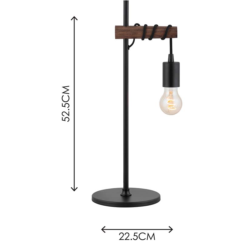 Candeeiro de mesa com design de madeira maciça Creative Nature Candeeiro de mesa de madeira E27 ajustável