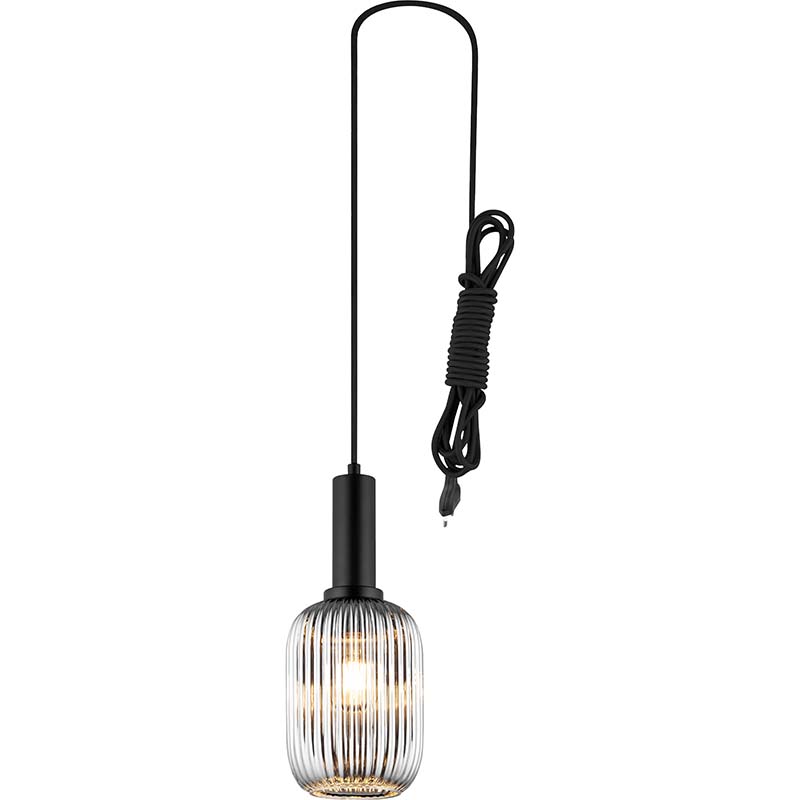 Luminária pendente de janela elegante com lindo vidro cor de fumaça de papelão ondulado E27