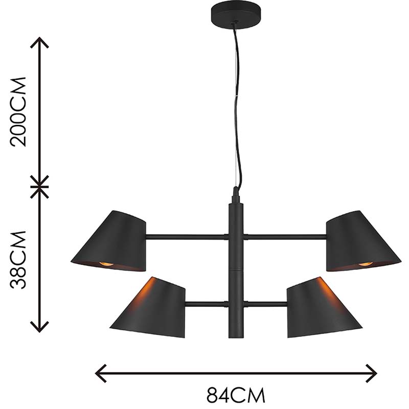 Luz simples moderna nórdica com braços oscilantes duplos ajustáveis ​​luminária de teto 4lys E27