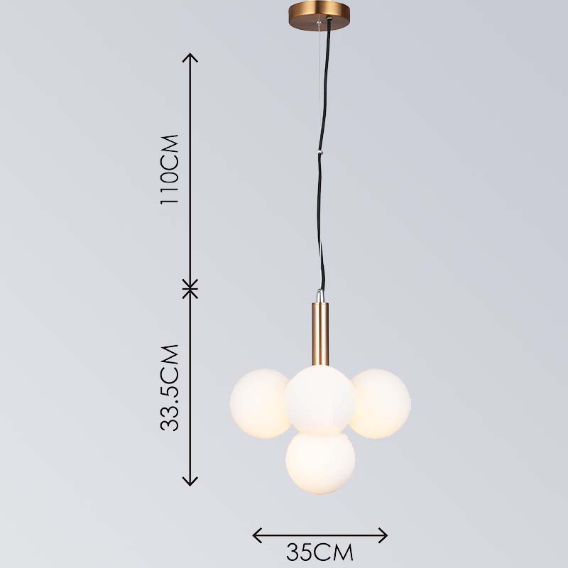 LOLLIPOP Arame Suspenso Lustre Vidro Opala Bola de Vidro Ajustável Pingente 5lys G9