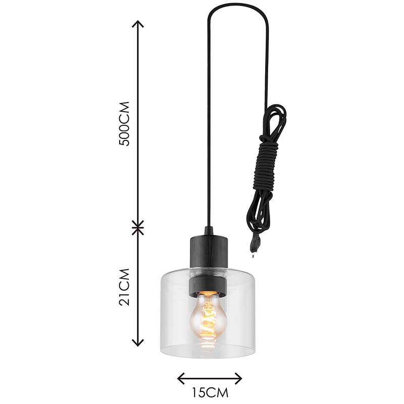 Modren luz simples atraente lustre decorativo vidro transparente ajustável pingente de luz E27 Dim