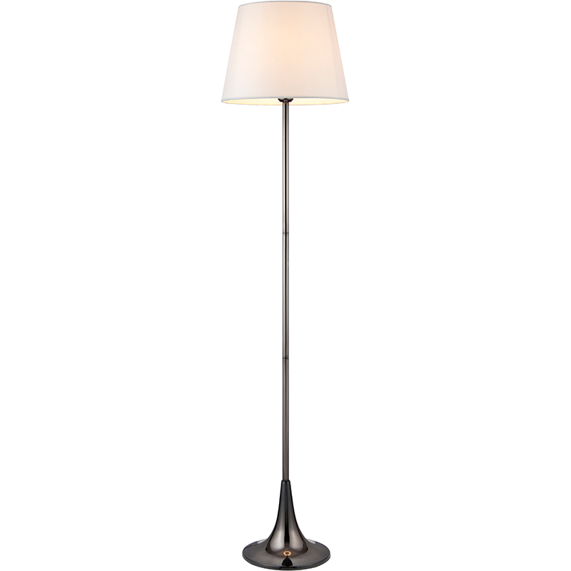 Luminária de chão elegante em cromo preto com design simples e soquete E27