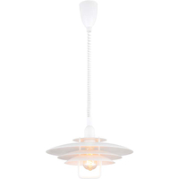 Lustre lustre atraente de luz redonda nórdica com SSQP para ajustar a altura branco fosco E27