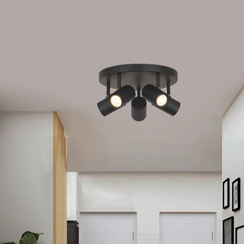 Luminária de teto estilo moderno nórdico refletor de teto decorativo simples 5lys Sandy Black GU10