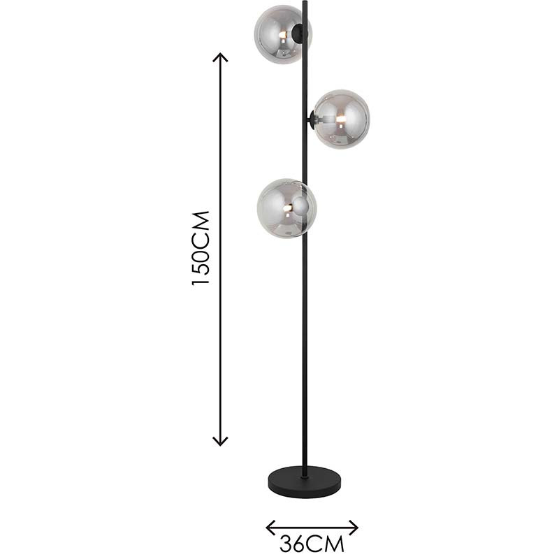 Elegante design nórdico autêntico luz de pé globo de vidro abajur de vidro 3lys G9 Dim