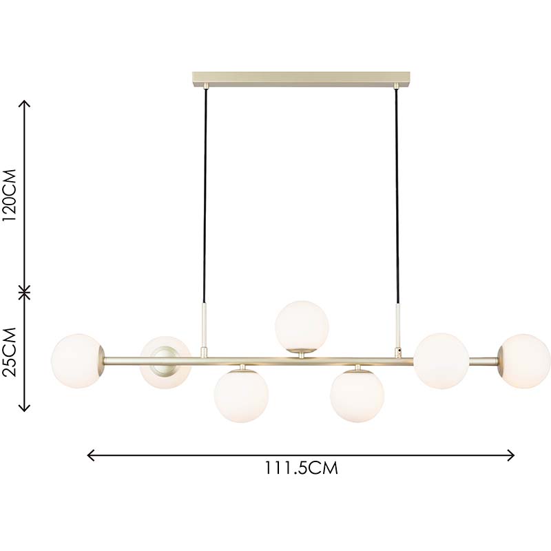 Luminária pendurada com design autêntico nórdico, luminária pendente decorativa ajustável 7 lys latão pintado e vidro opala G9