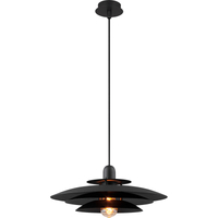 Nordic Round Light Lustre atraente Louvre Pendente Altura ajustável preto fosco E27