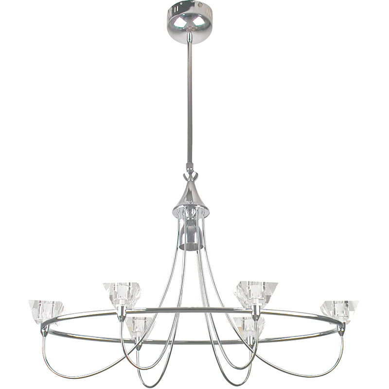 Elegante pingente de cristal com design de diamante claro cromado 7lys G4