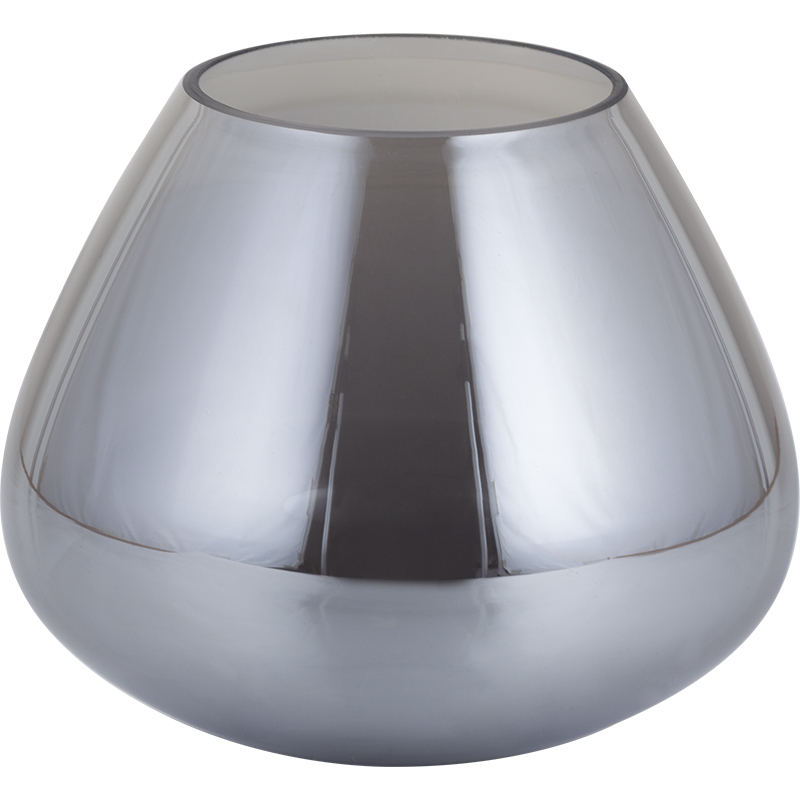 Porta-vela/vaso KELLY Decoração Elegante Cheio de Vidro Fumê Diâm. 17cm