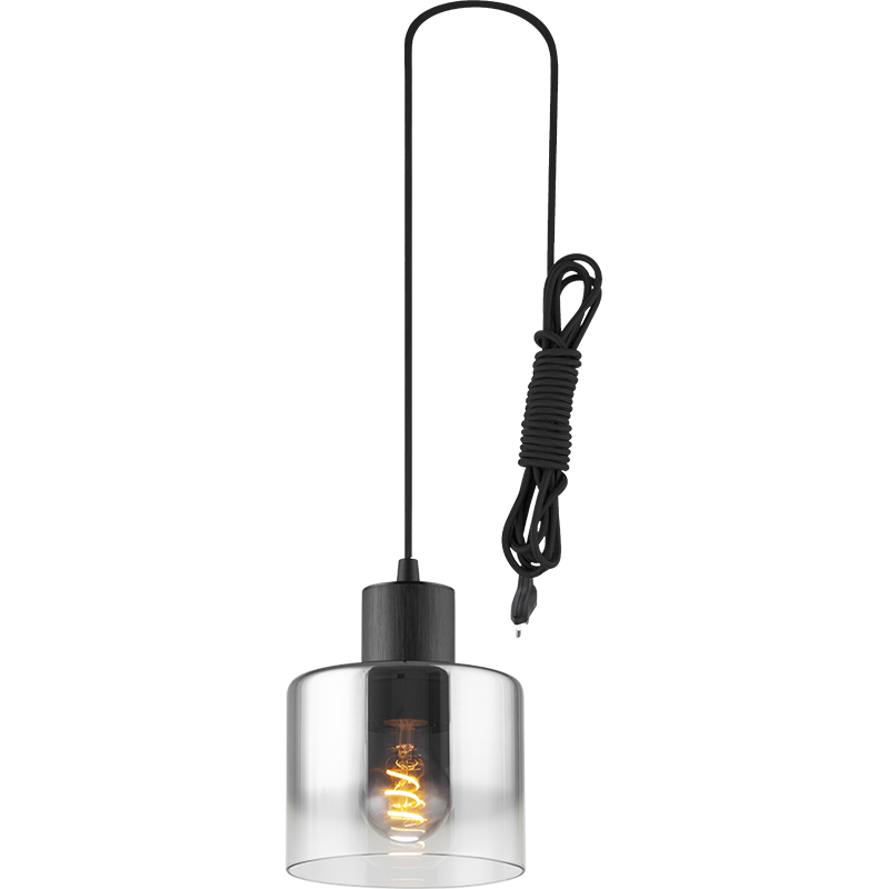 Lustre Modren Simple Light Atraente Gradiente Vidro Fumê Ajustável Pingente de Luz E27 Dim