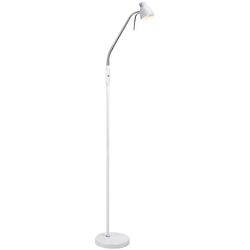 Luminária de pé de estilo simples e moderno Foco de chão polido branco brilhante GU10 Dim