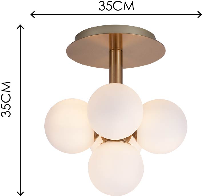 Design elegante de vidro pirulito para luminária de teto opala 5lys G9