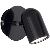 Lâmpada de parede LED moderna ajustável para interior com ponto rotativo preto brilhante GU10