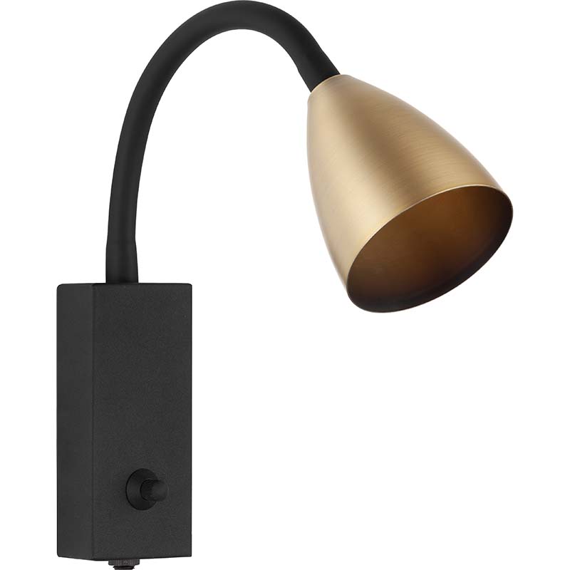 Refletor de parede moderno nórdico luz decorativa para casa com braço flexível latão fosco GU10 dim